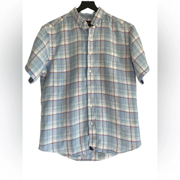 Men’s UNTUCKit 100% Linen Wrinkle Resistant Short Sleeve Button Up, Size Medium - Picture 3 of 6